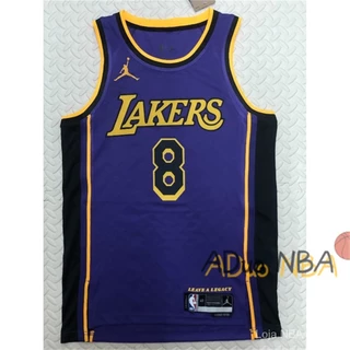 Hot pressed Camisa Los Angeles Lakers #8 Kobe Bryant nba Homens Camiseta De Basquetebol retro purple