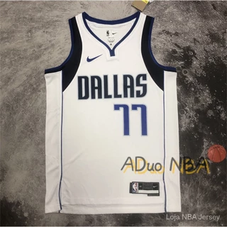 Hot pressed Masculina Dallas Mavericks nba Camisa Luka Doncic branco blusa de Basquetebol Prensado silk