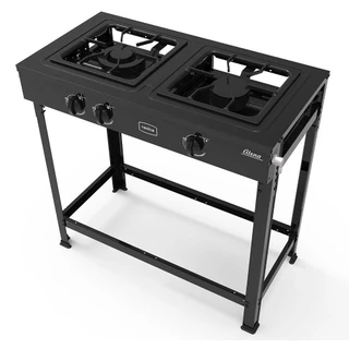 Fogão Industrial a Gás Realce Atena 2 Queimadores Preto 23430 em Oferta na Shopee