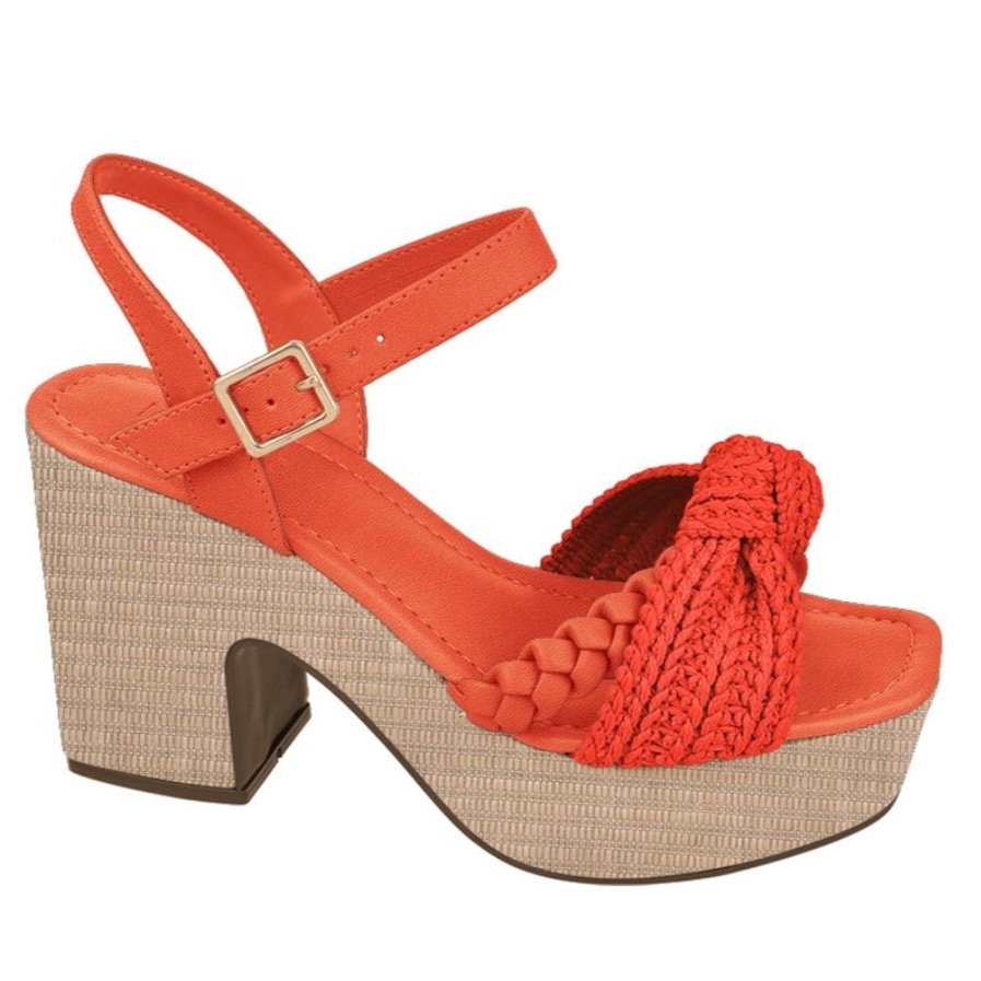 Sandalia Feminina Bebece Meia Pata Salto Grosso Original Shopee