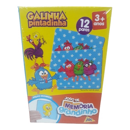 Jogo Da Memória Galinha Pintadinha®- Azul & Vermelho- 12 pares- Toyster