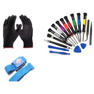 Kit proteção para reparos em aparelhos eletrônicos/ kit chave 2811 - Luva - Pulseira sem fio