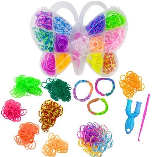 Conjunto Fazer Pulseiras Biju Collection Elástico Pocke Estojo De Borboleta 6695 DM Toys