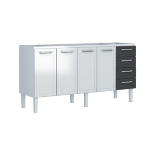 Gabinete de cozinha para pia de 180cm Apólo Flat 174x52,4cm preto Cozimax
