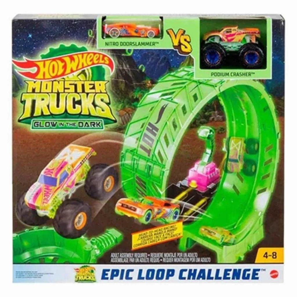 Hot Wheels Monster Trucks Arena Smashers Treasure Chomp Challenge Playset