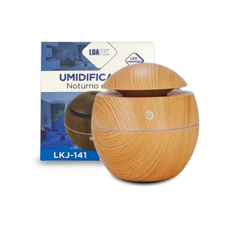 Umidificador De Ar Noturno Ultrassônico De Led Redondo 130ml
