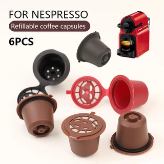 Cápsula De Café Nespresso Reutilizável Recarregável , 6 Peças , Cápsulas Reutilizáveis Com Colher E Escova