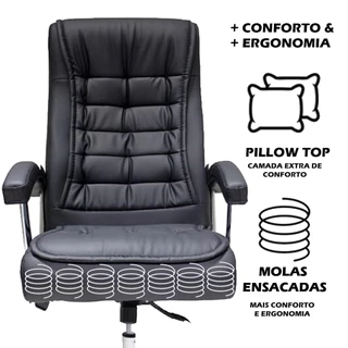 Cadeira De Escritório Presidente Preto Molas Ensacadas em Oferta na Shopee
