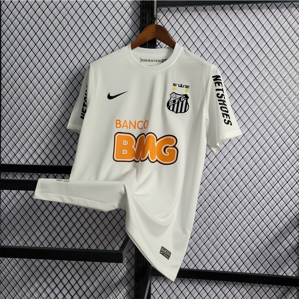 111-12 Retro Santos FC I Branco NEYMAR JR Camisa De Futebol 2011 2012 .