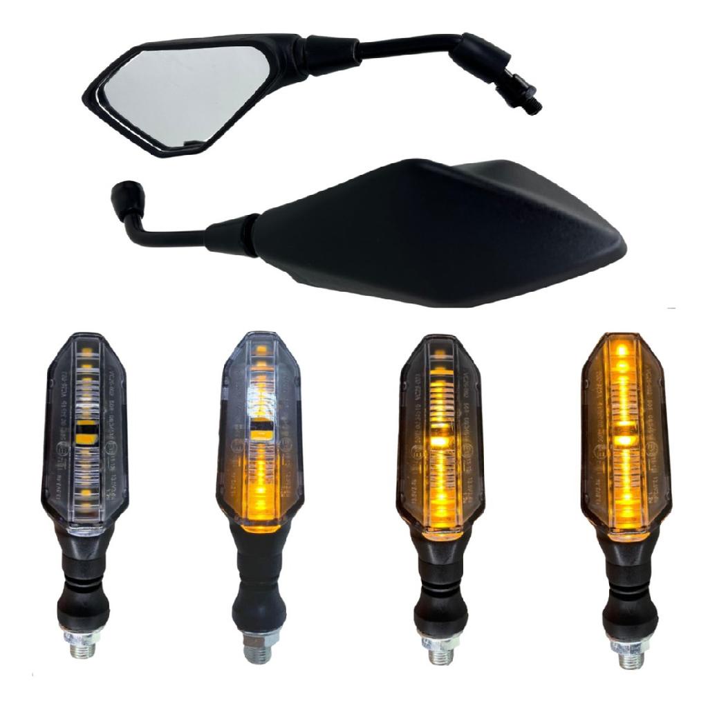 Par Retrovisor Z400 Kit 4 Pisca LED Seta Sequencial Twister