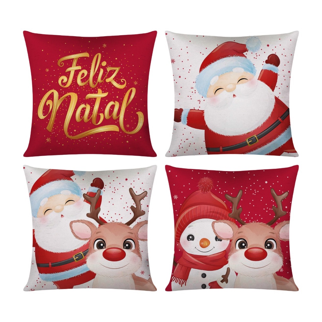 Kit c/ 4 Capas de Almofada Decorativas Modern Print Natal - Natal Noel ...