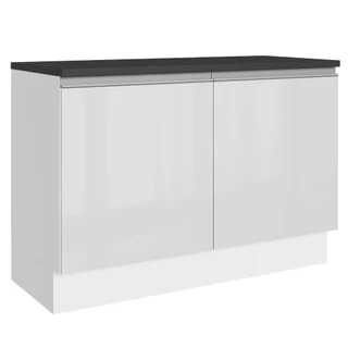 Balcão de Pia Cozinha 100% MDF 120 cm 2 Portas Branco Acordes Madesa em Oferta na Shopee