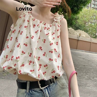 Lovito Regata Casual Com Estampa Tropical Para Mulheres LNE41071