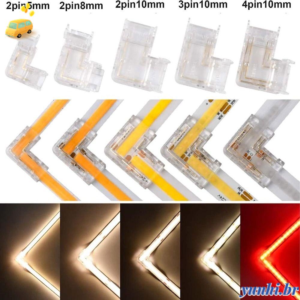 Fivela De LED YUNHI 5PCS , PP 5mm 8mm 10mm Fita , Acessórios Transparente 2PIN 3PIN 4PIN Conectores De Canto Em L