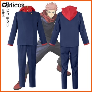 Anime Jujutsu Kaisen Itadori Yuji Cosplay Traje De Costume Full Set Top Pants Black Blue School Uniformes De Halloween Para Homens Mulheres