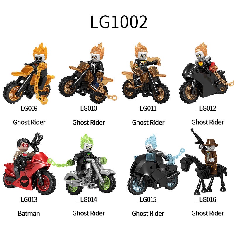 Minifigures block Toys For Children Ghost Rider Bloco De Construção Montado minifigure Brinquedo Educativo LG1002