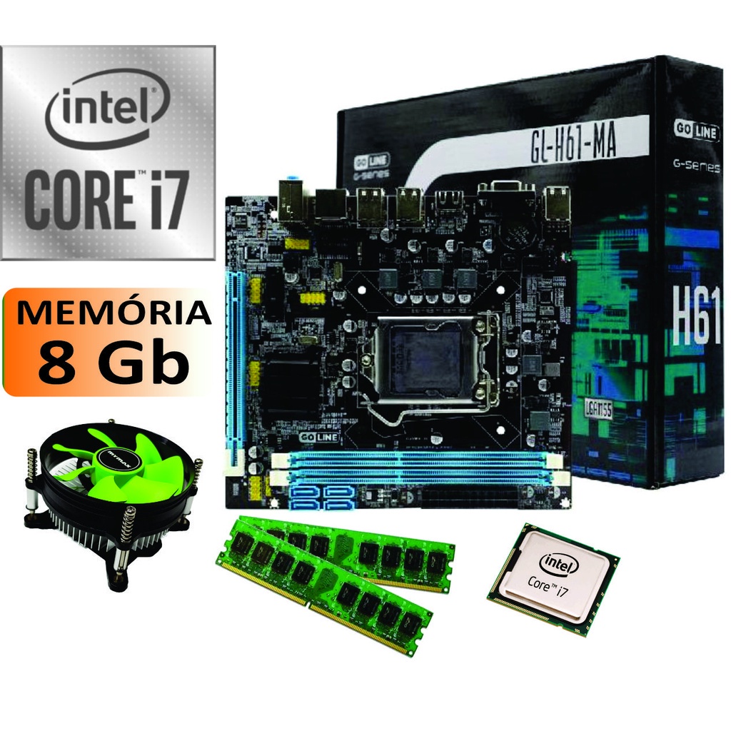 Kit Upgrade INTEL i7 3770 3.4ghz + Placa Mãe 1155 + memória 8gb ou 16Gb ...