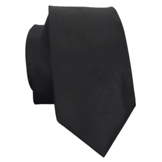 Gravata Slim Preta Poliéster Casamento Padrinho