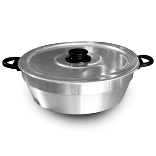 Panela Tacho 32cm 8 litros C/ tampa Polido ou craqueado Em Alumínio Grosso