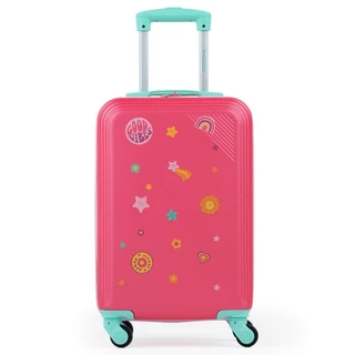 Mala De Bordo Abs 4 Rodas Kids Rosa