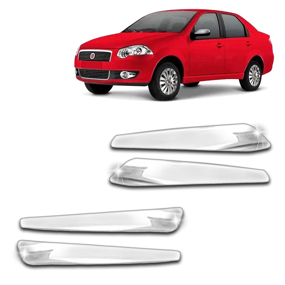 Aplique Cromado Kit Para-Choque Siena 2008 a 2016