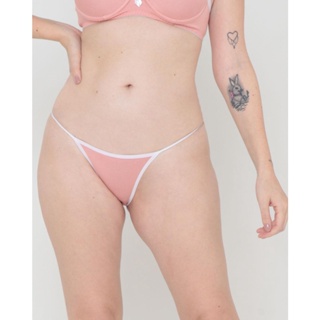 Calcinha Avulsa String Com Viés Rosa Claro