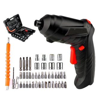 kit Parafusadeira/furadeira 48 pçs portátil carregador usb leve e prático