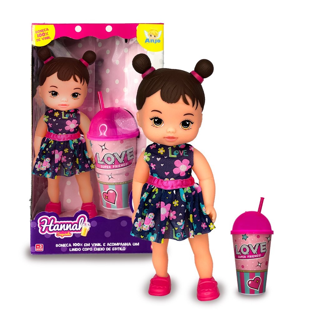 Boneca Infantil Para Meninas Bebê Hannah Suquinho Com Copo | Shopee Brasil