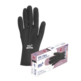 Luva Volk Tpe Flex Preta G C/100 Unidades