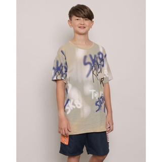 Camiseta Juvenil Estampada Bege