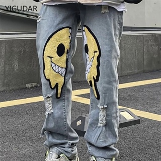 Jeans Masculino Y2K Streetwear Jeans Harajuku Hip Hop Calça Preta