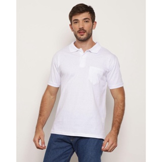 Polo Masculina Básica Manga Curta Branca