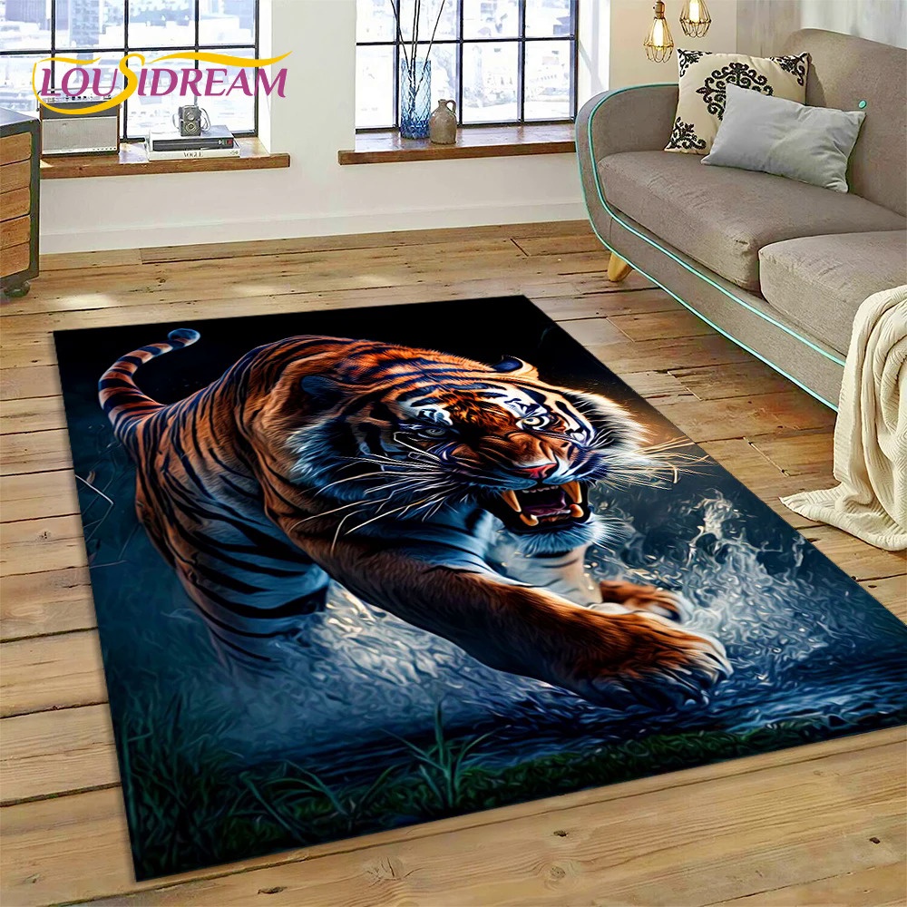 CLOOCL Tapete Grande De Pelúcia/Antiderrapante/Confortável Com Estampa De  Tigre/Bonito/3D Para Sala De Estar/Quarto