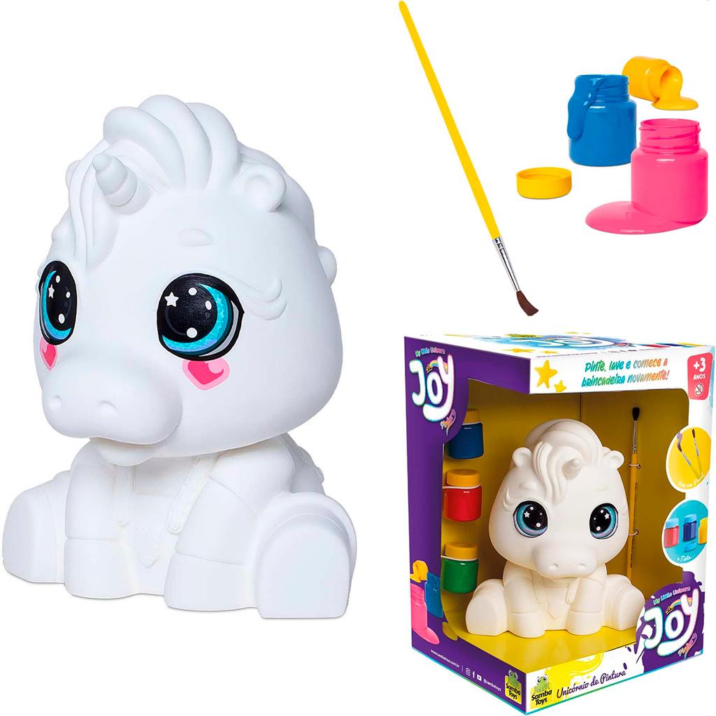 Unicornio Brinquedo De Pintar Para Colorir Boneco Branco Com Tinta E ...
