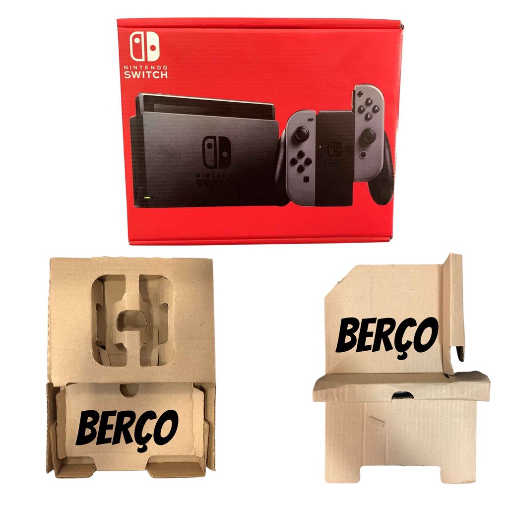 Caixa Vazia Compatível com Nintendo Switch V1 Com Berço