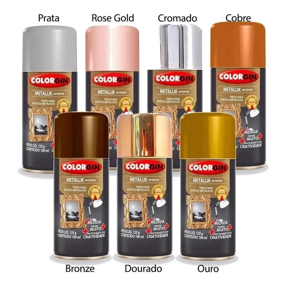 Spray Metallik Colorgin- Escolha sua cor | Shopee Brasil