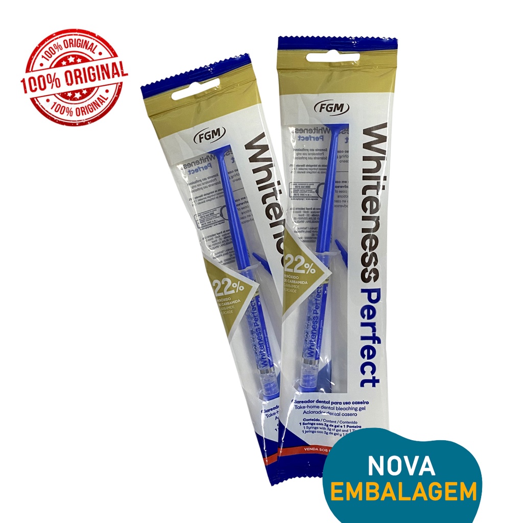 Gel Clareador Dental 2 Seringas Perfect 22% - Original - (2 Unidades ...