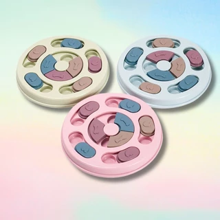 Brinquedo Interativo Comedouro Jogo Redondo para Cachorro Cães Pet Anti-Stress Petisqueira Puzzle
