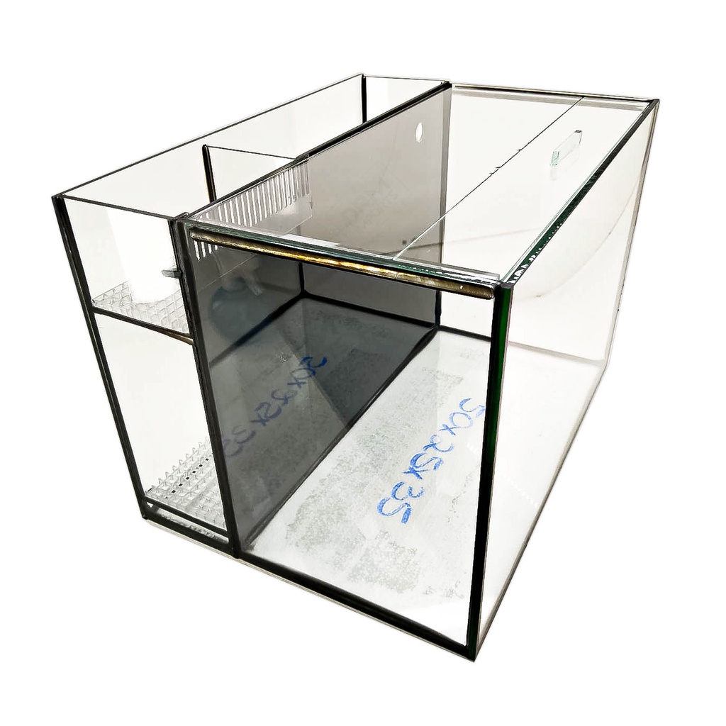 Aquário Retangular 50x25x35 + 10 de Sump Traseira Marinho