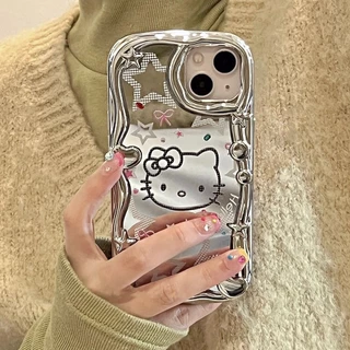 Prata galvanizado Kitty Cat Phone Case para Iphone 14promax Phone Case para Iphone13 12/11 BOYC