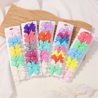 10Pcs/set Grosgrain Ribbon Bowknot Clipes De Cabelo Para Arcos Frescos Meninas Barrettes Crianças Acessórios