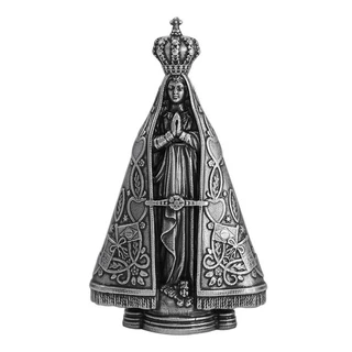 Imagem Nossa Senhora Aparecida Metal Envelhecido 12 Cm