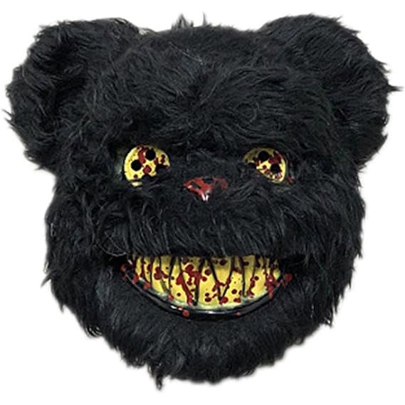 Mascara Urso Assustador Fantasia Assustadora Halloween Preta