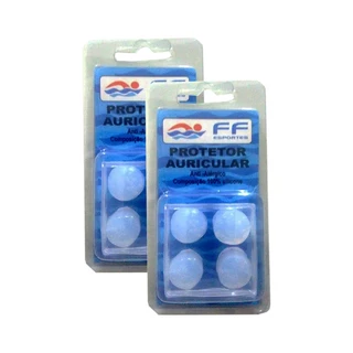 KIT 2 Protetores Tampão Ouvido Auricular Natação Silicone Moldável Earplug CORES:INCOLOR;Tamanho:Único;Gênero:Unissex