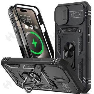 Capa Para iPhone 15 14 13 12 11 Pro XS Max XR 8 7 Plus Proteção Da Armadura De Grau Militar De Câmera 360 Graus Rotate Armor