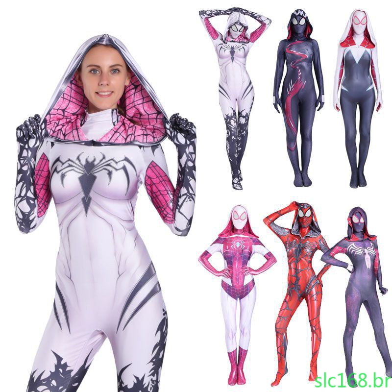 Gwen Stacy Venom/Cosplay/Spiderman Macacão Traje Para As Mulheres/Halloween 12569