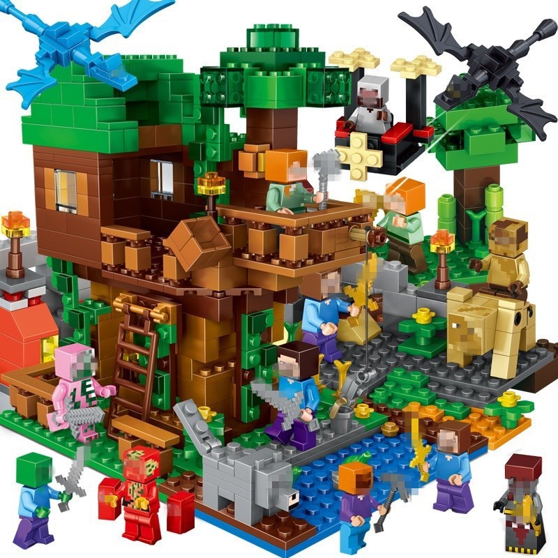1100pçs Minecraft Séries Meninos Inteligência Montagem De Blocos De Construção Brinquedos Infantis Cerebral Presentes De Aniversário Para