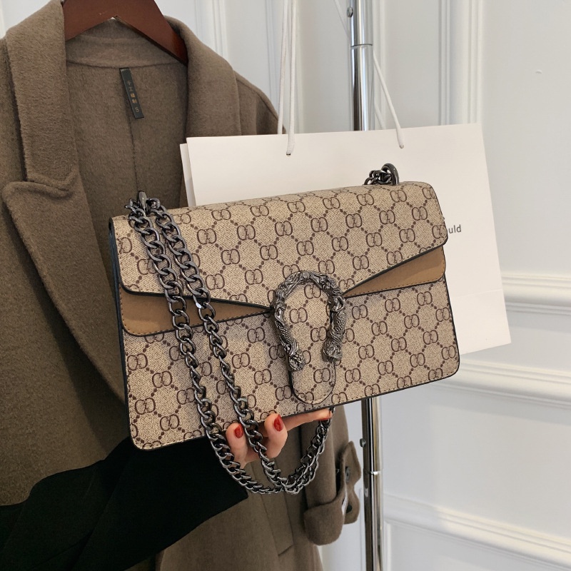 Gucc Saco De Ombro Crossbody Moda Vinho Deus Em Cadeia Barra Pequena Quadrado Grande Capacidade