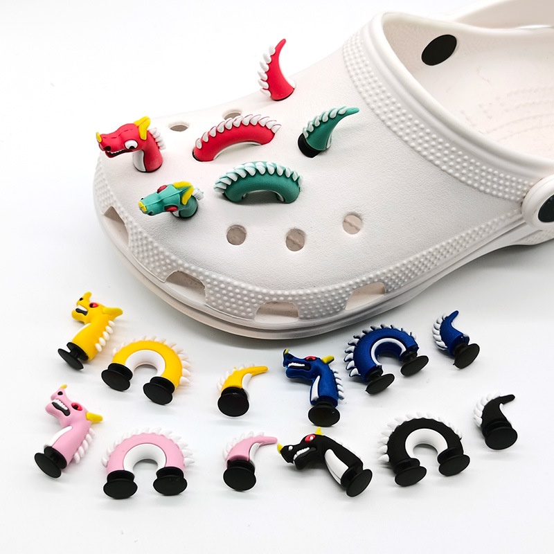 Jibbitz Charme 3D Crocs Dragão Diy Sapatos Decoração Acessórios Fivela Femininos