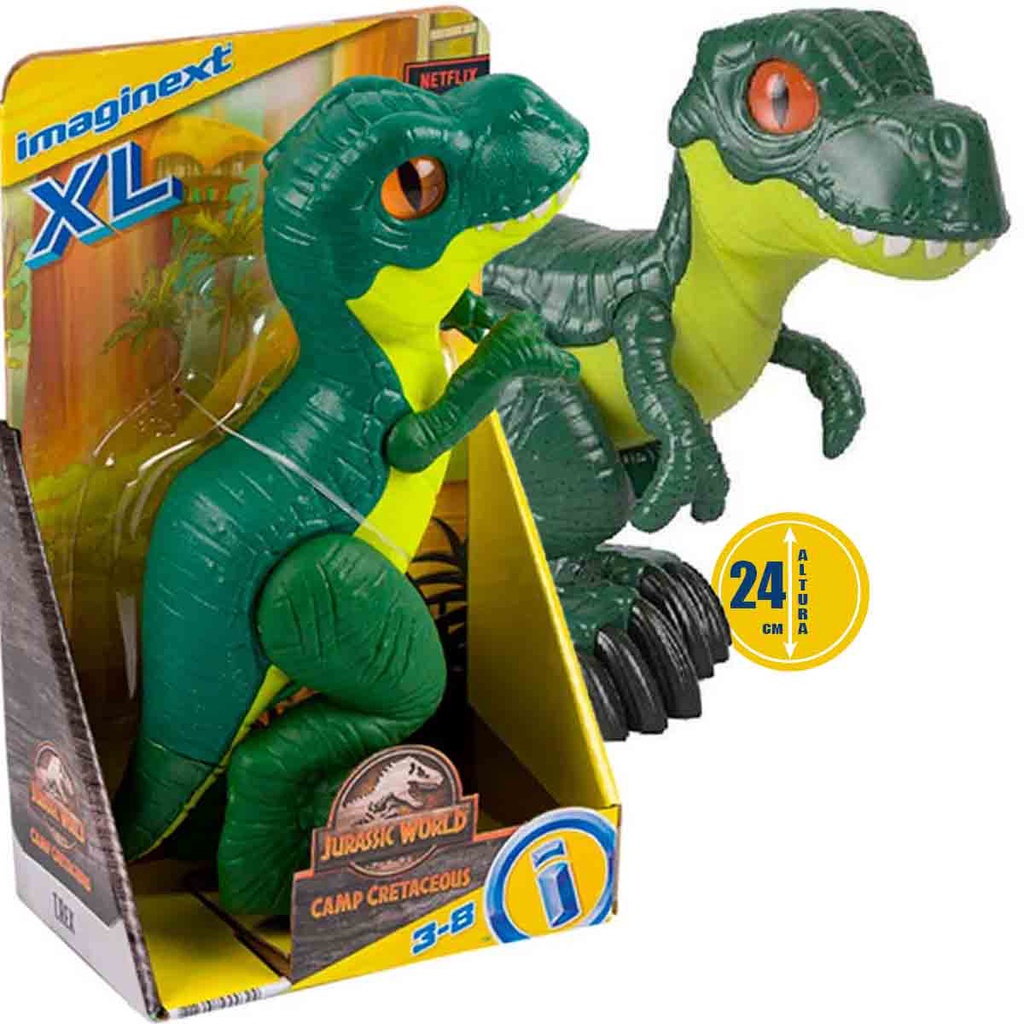 Mattel Imaginext Jurassic World Dinossauro Brinquedo T-Rex Ação de luta